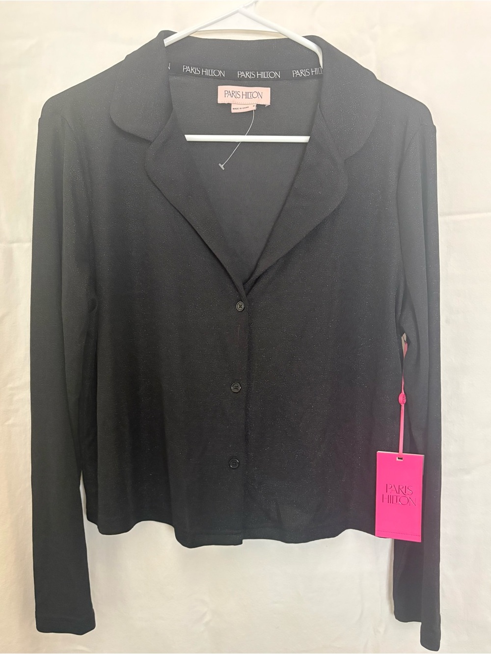 Paris Hilton Black Long-Sleeve Button Jacket